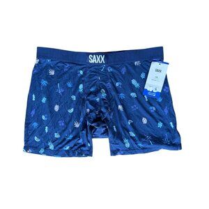 SAXX Vibe Super Soft Boxer Briefs BallPark Pouch Pineapple Ocean Print Size XL